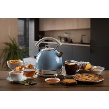 Ariete - Bouilloire Électrique | Vintage | Bleu | 2000W |1,7 litres |