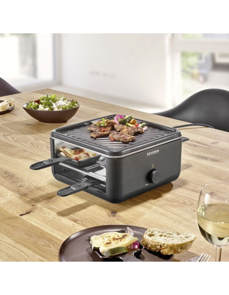 RACLETTE GRILL 800W TH° 24X24CM 4 PERSONNES