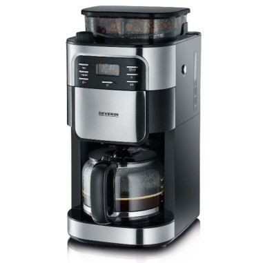 Cafetière filtre 10/15 tasses avec broyeur Noire & Inox - 4810