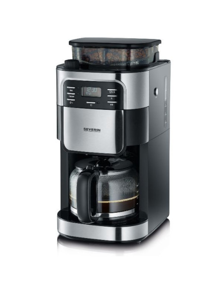 Cafetière filtre 10/15 tasses avec broyeur Noire & Inox - 4810