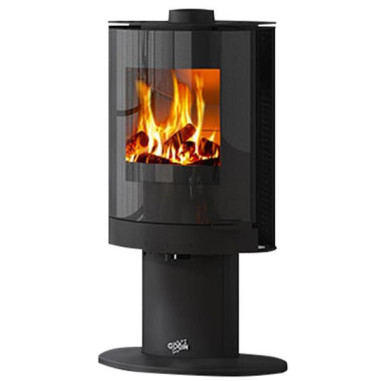 Poêle à bois longiligne 411110NOIR