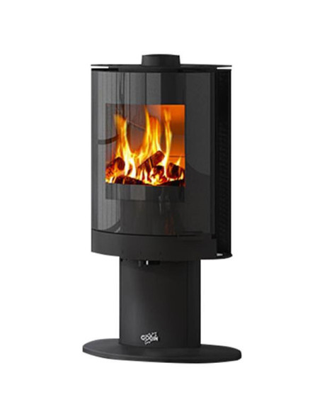 Poêle à bois longiligne 411110NOIR