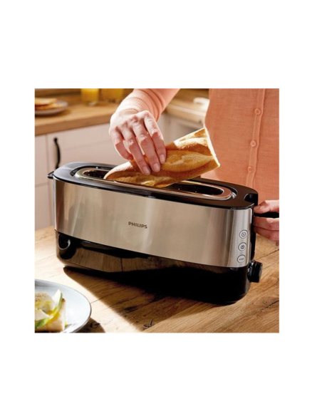 Pack PHILIPS Bouilloire 1.7L + Grille-pain 1 fente 1030W Inox/Noir