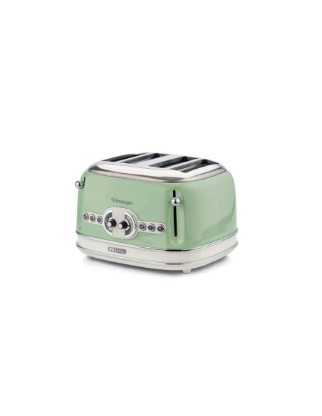 PACK ARIETE Bouilloire électrique 1,7L + Grille-pain 4 fentes 1600W Vert Vintage