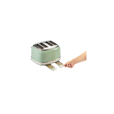PACK ARIETE Bouilloire électrique 1,7L + Grille-pain 4 fentes 1600W Vert Vintage