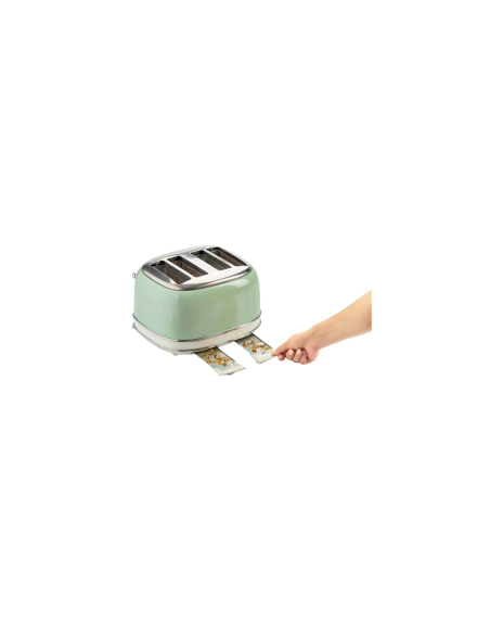 PACK ARIETE Bouilloire électrique 1,7L + Grille-pain 4 fentes 1600W Vert Vintage