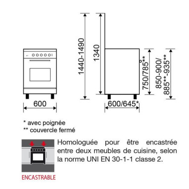 Cuisinière gaz GA660CMIX