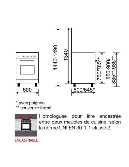 Cuisinière gaz GA660CMIX