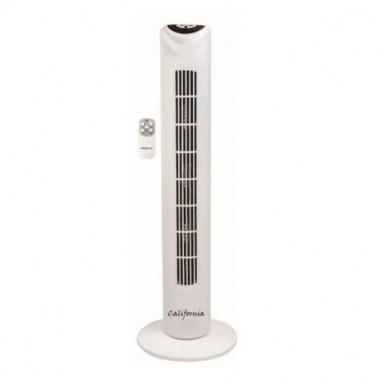 CALIFORNIA Ventilateur Colonne Blanc 81cm 50W 3 Vitesses