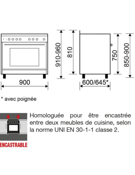 Piano de cuisson gaz GE960CMBK2