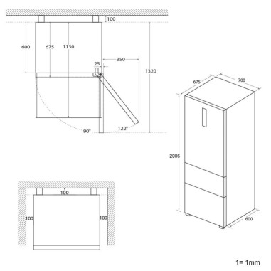 HAIER Réfrigérateur Combiné Platinium 483L Froid Ventilé Total No Frost