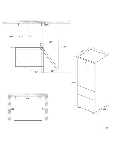 HAIER Réfrigérateur Combiné Platinium 483L Froid Ventilé Total No Frost