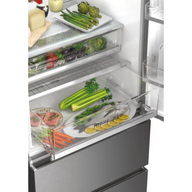 HAIER Réfrigérateur Combiné Platinium 483L Froid Ventilé Total No Frost