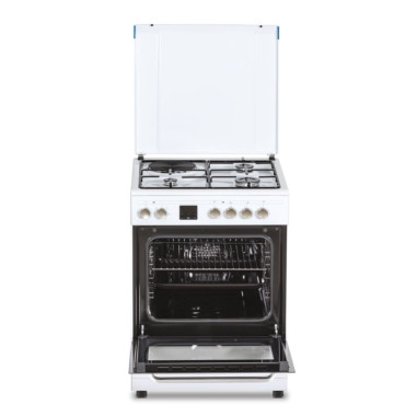 ROSIERES Cuisinière mixte Blanc Convection Naturelle Multifonction 4 plaques Four catalyse 60L