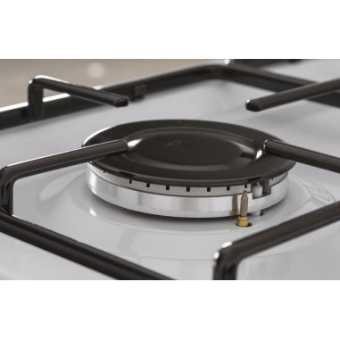 ROSIERES Cuisinière mixte Blanc Convection Naturelle Multifonction 4 plaques Four catalyse 60L