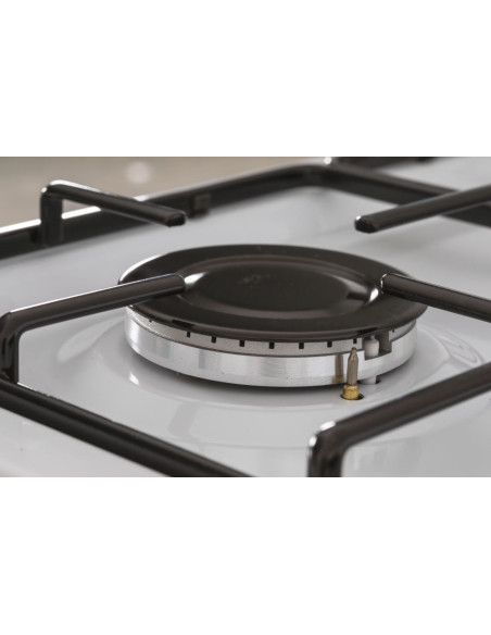 ROSIERES Cuisinière mixte Blanc Convection Naturelle Multifonction 4 plaques Four catalyse 60L