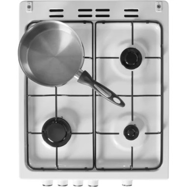BEKO Cuisinière gaz Blanc 4 Brûleurs 60x50cm Four catalyse 68L