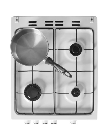 BEKO Cuisinière gaz Blanc 4 Brûleurs 60x50cm Four catalyse 68L