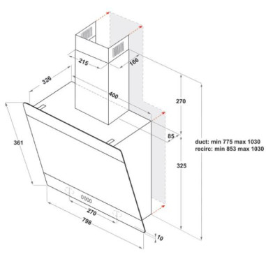 Hotte décorative murale IHVP83FLMK