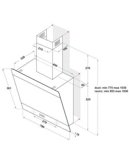 Hotte décorative murale IHVP83FLMK
