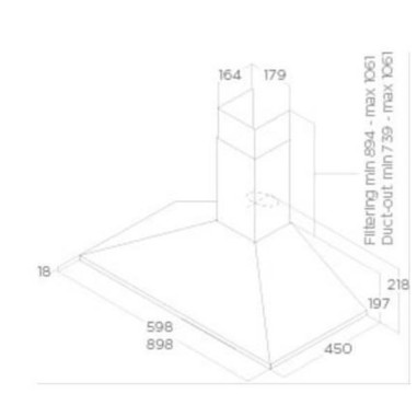 Hotte décorative murale PRF0091761B