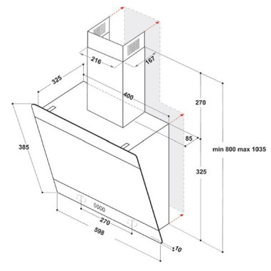 Hotte décorative murale AKR62FLTK