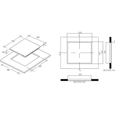 Table vitrocéramique RH64DBCP/2
