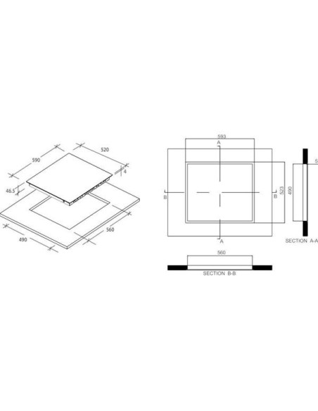 Table vitrocéramique RH64DBCP/2
