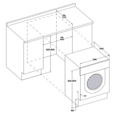 WHIRLPOOL Lave-linge séchant Tout-intégrable BIWDWG751482EUN