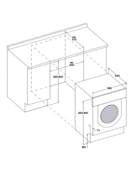 WHIRLPOOL Lave-linge séchant Tout-intégrable BIWDWG751482EUN