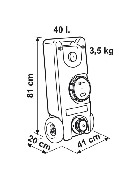 Réservoirs à roulettes Roll-Tank 40 Modèle 40 W