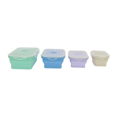 INCASA Lot de 4 boîtes alimentaires rétractables camping