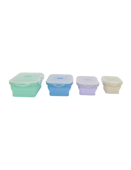 INCASA Lot de 4 boîtes alimentaires rétractables camping