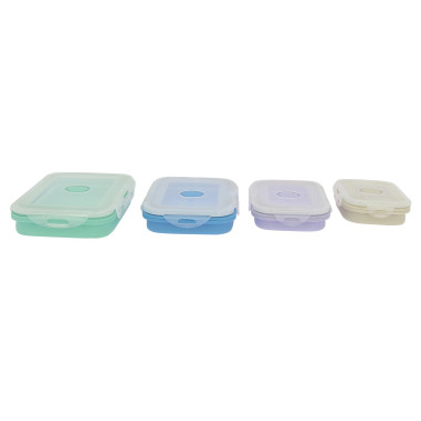 INCASA Lot de 4 boîtes alimentaires rétractables camping