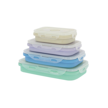 INCASA Lot de 4 boîtes alimentaires rétractables camping