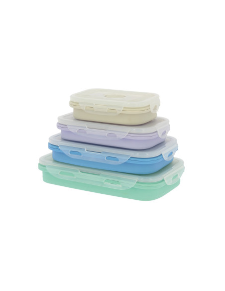 INCASA Lot de 4 boîtes alimentaires rétractables camping