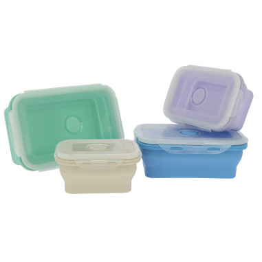 INCASA Lot de 4 boîtes alimentaires rétractables camping