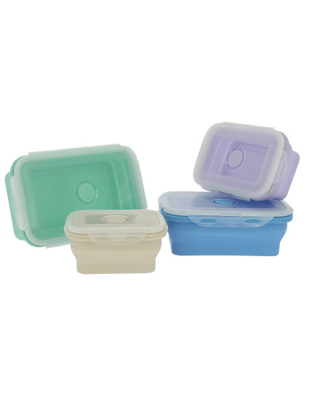 INCASA Lot de 4 boîtes alimentaires rétractables camping