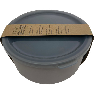 INCASA Boîtes alimentaires en fibre de bambou 3 pièces