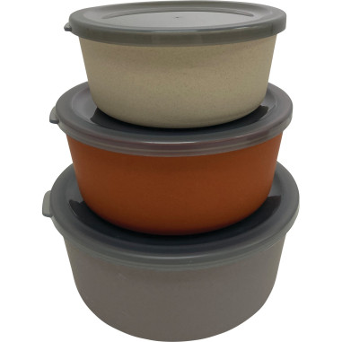 INCASA Boîtes alimentaires en fibre de bambou 3 pièces