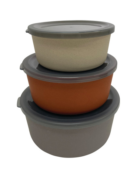 INCASA Boîtes alimentaires en fibre de bambou 3 pièces