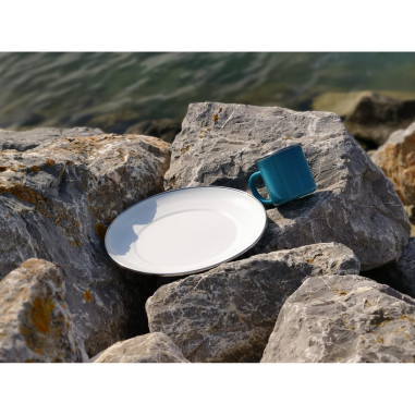 INCASA Pack 4 assiettes en acier émaillé camping