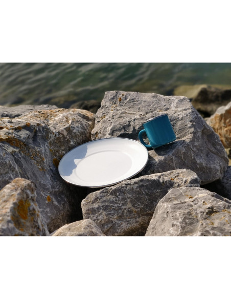 INCASA Pack 4 assiettes en acier émaillé camping
