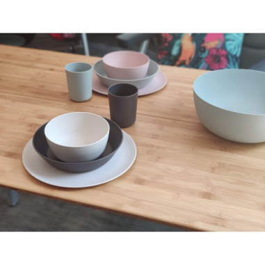 INCASA Lot de 4 assiettes creuses en PLA - Camping