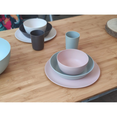 INCASA Lot de 4 assiettes creuses en PLA - Camping