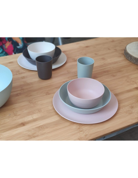 INCASA Lot de 4 assiettes creuses en PLA - Camping