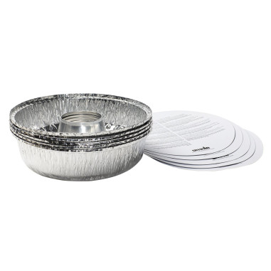OMNIA Lot de 5 Moules en aluminium avec couvercles pour four