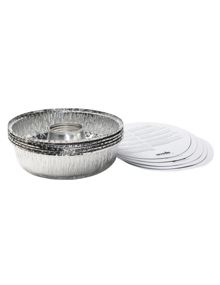 OMNIA Lot de 5 Moules en aluminium avec couvercles pour four