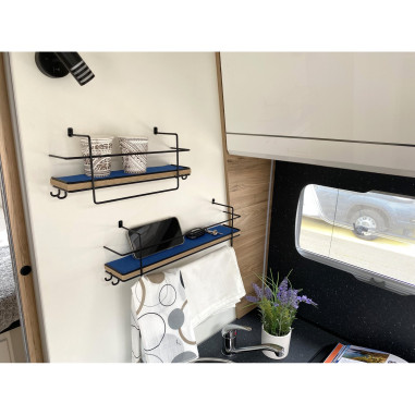 INCASA Natte antidérapante 360x30cm bleu - Camping