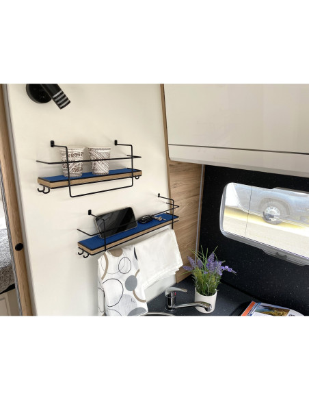 INCASA Natte antidérapante 360x30cm bleu - Camping